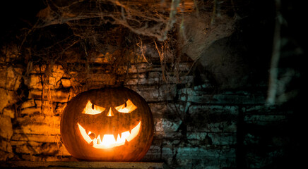 spooky Jack'o'lantern Halloween pumpkin