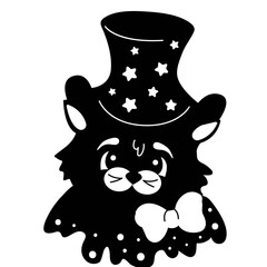 halloween cat, vector silhouette illustration