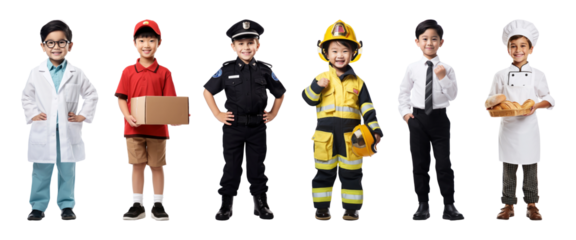 career of kid png cut out element set