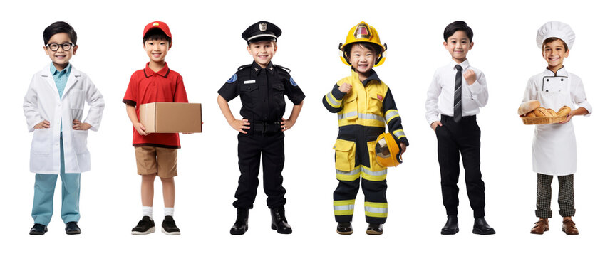 career of kid png cut out element set