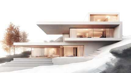 Modern Concrete House with a View