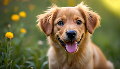 golden retriever puppy on grass