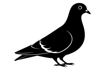 Beautiful bird pigeon silhouette black icon vector art illustration