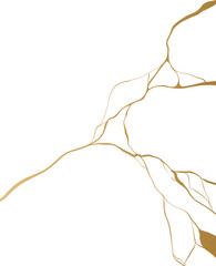Golden Kintsugi Crack Pattern