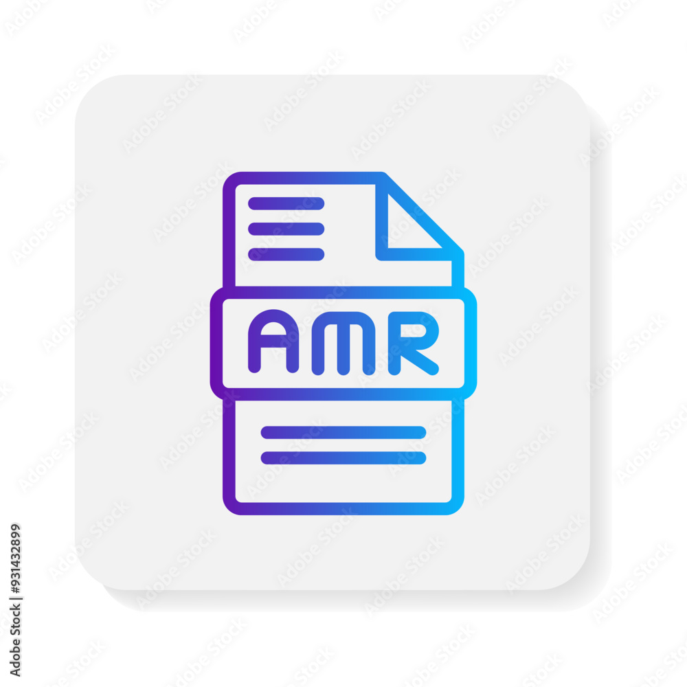 Aufkleber amr document file flat icons. format files type,extension, symbol icon. can be used for website, ui 