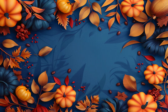 Beautiful greeting card with bright holiday composition for happy joy celebrate Thanksgiving