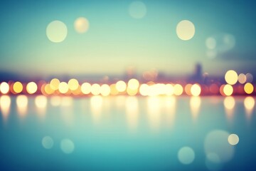 Blured city lights, abstract bokeh background of illuminated.