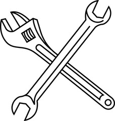 Crossed Wrenches Illustration