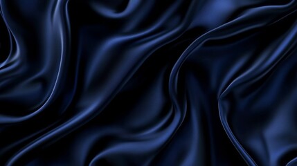 Obraz premium Abstract Dark Background with Soft Wavy Silk Satin Fabric