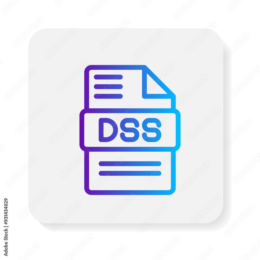 Aufkleber dss flat icons. files type, document symbol icon. can be used for website, ui and mobile app. vector