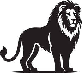 lion vector, lion black silhouette icon vector, Illustration vector 