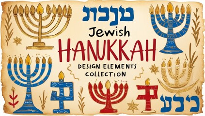 Vibrant handdrawn design elements collection for jewis