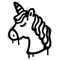 Spray Painted Graffiti unicorn icon Sprayed isolated with a white background. © Doa Bunda