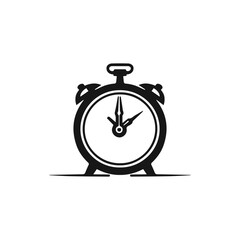Vector alarm clock icon isolated on white background.