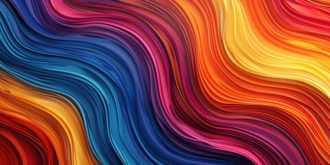 Vivid Multicolor Abstract Waves in Blue, Pink, Orange, and Yellow