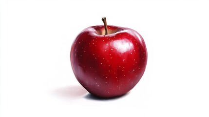 A Close-Up Painting of a Red Apple