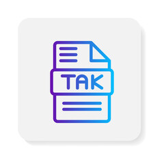 Tlak document file type flat icons. extension, format, archive, type. Vector illustration.