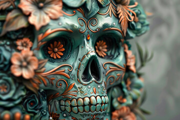 Fototapeta premium Beautiful greeting card with bright holiday composition for happy to joy celebrate dia de muertos