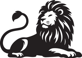 lion vector, lion black silhouette icon vector, Illustration vector 