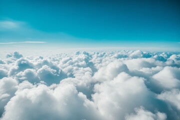 Fototapeta premium Beautiful blue sky with white clouds from above.