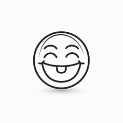 Obraz premium Happy smiley face or emoticon line art icon