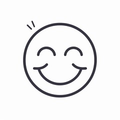 Fototapeta premium Happy smiley face or emoticon line art icon