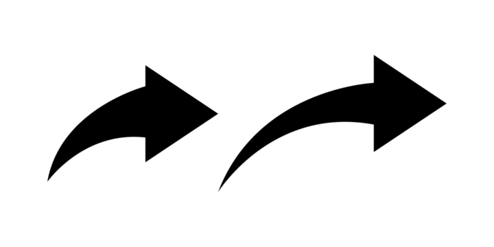 curved arrow png, black curved arrow icon ioslated on transparent background