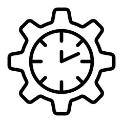 Time Management Vector Line Icon