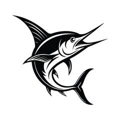 Fototapeta premium marlin fish mascot, Hand Drawn Marlin fish jump. Design elements for logo, label, emblem, sign, brand mark