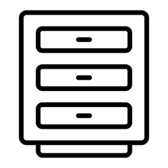 Filing Cabinet Vector Line Icon