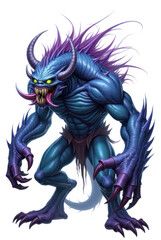 Obraz premium Demonic Beast in Dark Fantasy , dark fantasy aesthetic, high-detail illustration, epic fantasy artwork, character concept art, rich color palette, dark and gritty style.