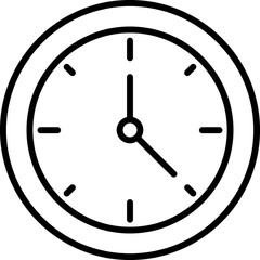 Clock icon. Time symbol. Linear style.