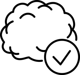 Brain icon. Brainstorm symbol. Linear style.