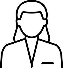 Employee icon. Linear style. Women symbol.