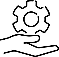 Service icon. Hand icon. Linear style.