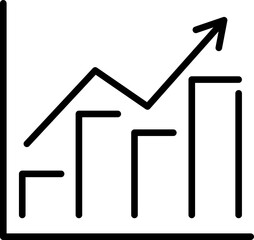 Statistic icon. Growth symbol. Linear style.