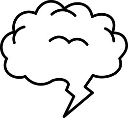 Brainstorm icon. Brain symbol. Linear style.