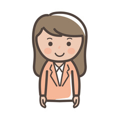 笑顔で正面を向く女性ビジネスマンのイラスト