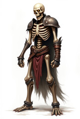 Obraz premium Skeletal Warrior in Dark Fantasy , dark fantasy aesthetic, high-detail illustration, epic fantasy artwork, character concept art, rich color palette, dark and gritty style.