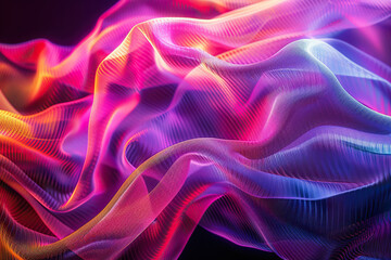Fototapeta premium Beautiful texture surface neon wave, design natural abstract background