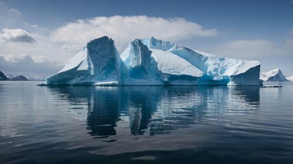 iceberg in polar regions over the sea in antartica
