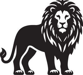 lion vector, lion black silhouette icon vector, Illustration vector 