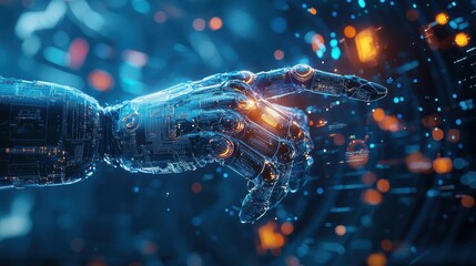Automation in cybernetic systems, visualizing the seamless control and operation of cybernetic enhancements