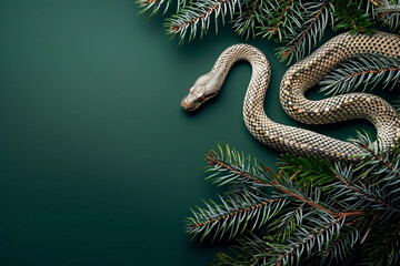 Fototapeta premium Beautiful greeting card with holiday composition for happy and joy celebrate New Year