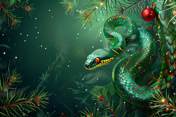 Fototapeta premium Beautiful greeting card with holiday composition for happy and joy celebrate New Year