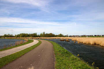 The Zevenhuizerplas created from sand extraction for construction and grown into a nature reserve...