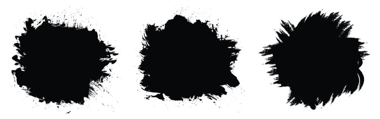 Abstract ink splatter. Artistic dirty grunge abstract spot vector set.