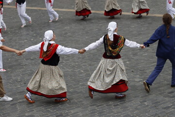 Folk of the Basque Country in an outdoor festival