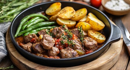 Beef Stew with Potatoes, Green Beans, and Thyme