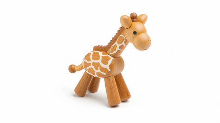 Adorable wooden giraffe toy for children's play and nursery decor.